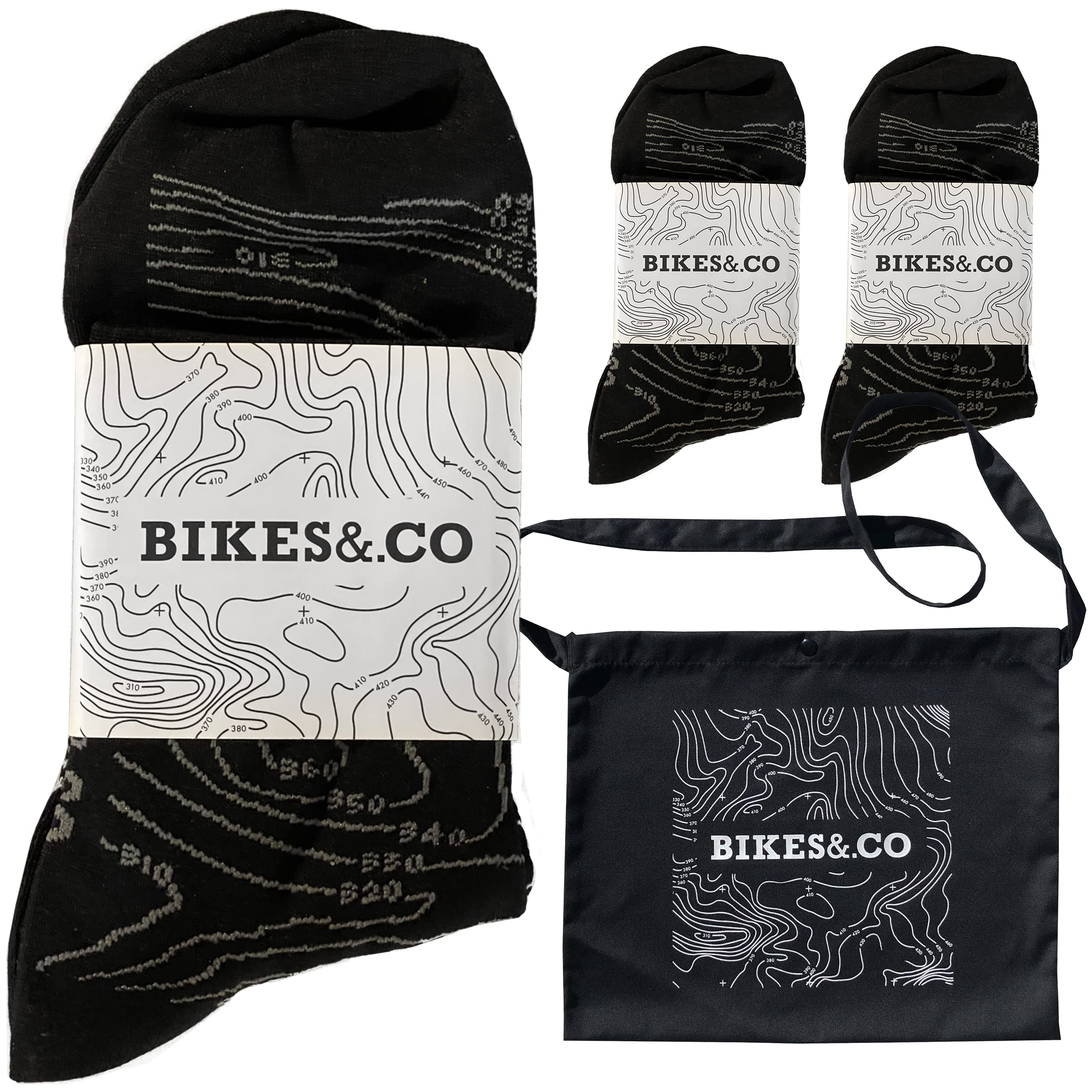 Breathable Black Cycling Socks for Men & Women - Moisture Wicking Performance Bike Socks with FREE Musette Bag - Perfect for Road Biking, Spinning & Indoor Cycling Workouts
