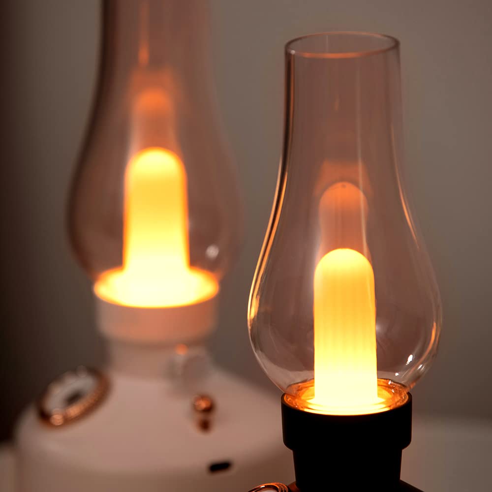 Retro Humidifier Lamp - 1200mAh Rechargeable Wireless Aroma Diffuser with Essential Oils & 7-Color LED Lights, Cool Mist for Home, Office, Bedroom, Nursery, and Car - Quiet Air Humidifier for Better Sleep and Relaxation
