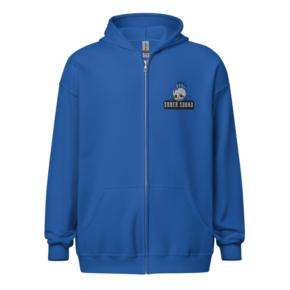 Sober Squad Skull Mohawk Unisex Heavy Blend Zip Hoodie - Stylish Streetwear for Men & Women - Perfect for Casual Outfits, Skateboarding, and Urban Fashion