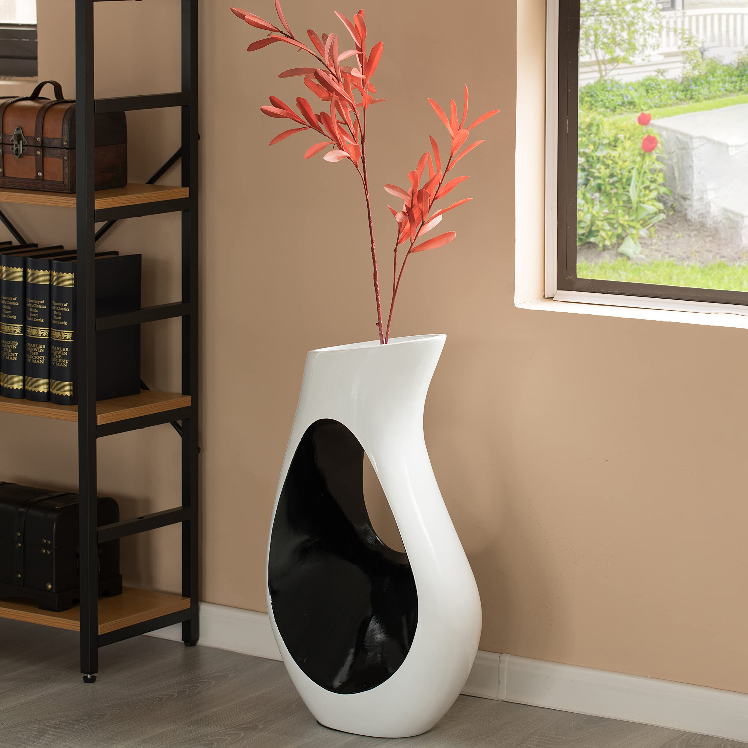 Modern White Trumpet Floor Vase - 24