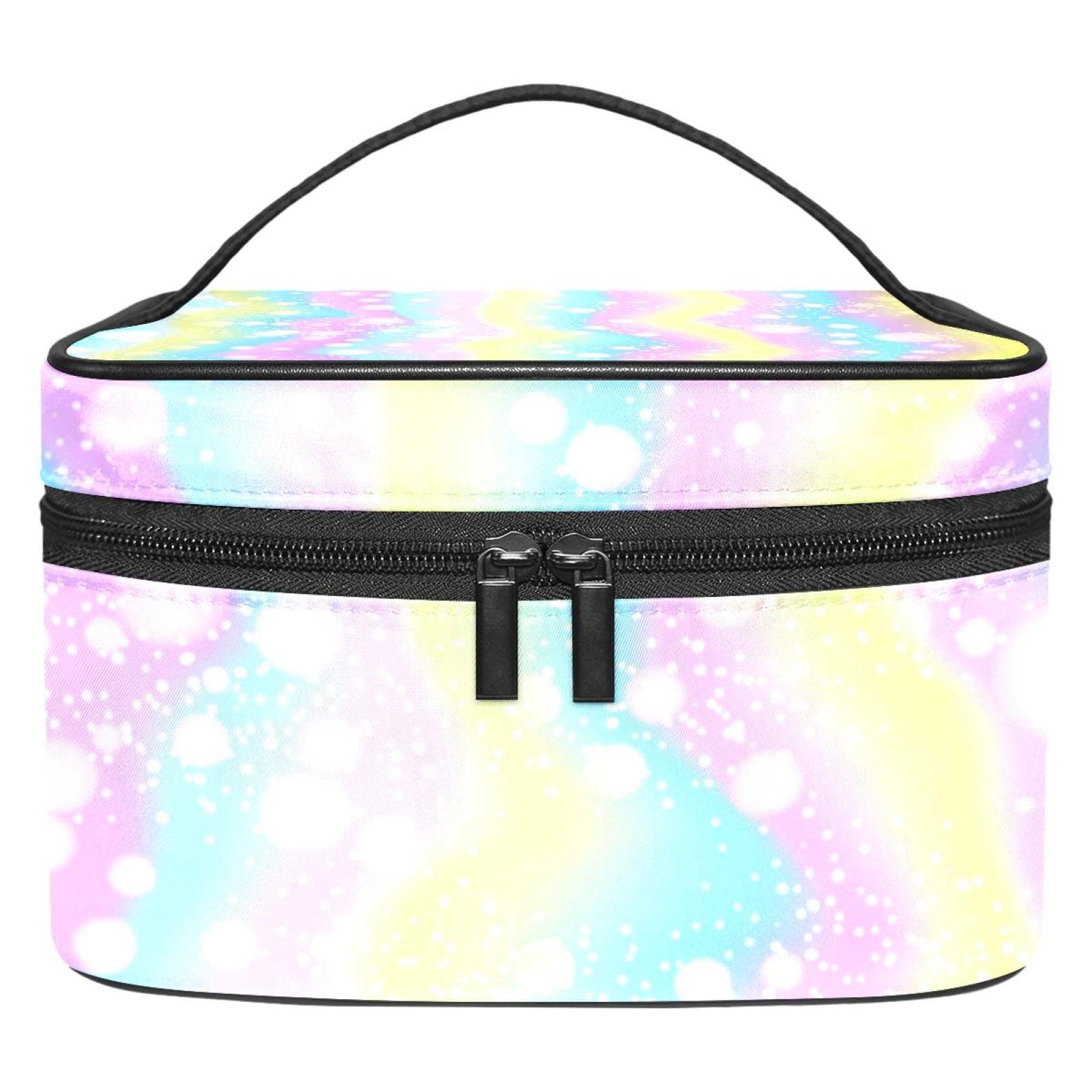 Glitter Makeup Bag for Women - Waterproof Cosmetic Organizer with Handle, Travel Toiletry Pouch for Girls | Perfect for Travel, Gym & Daily Essentials Storage