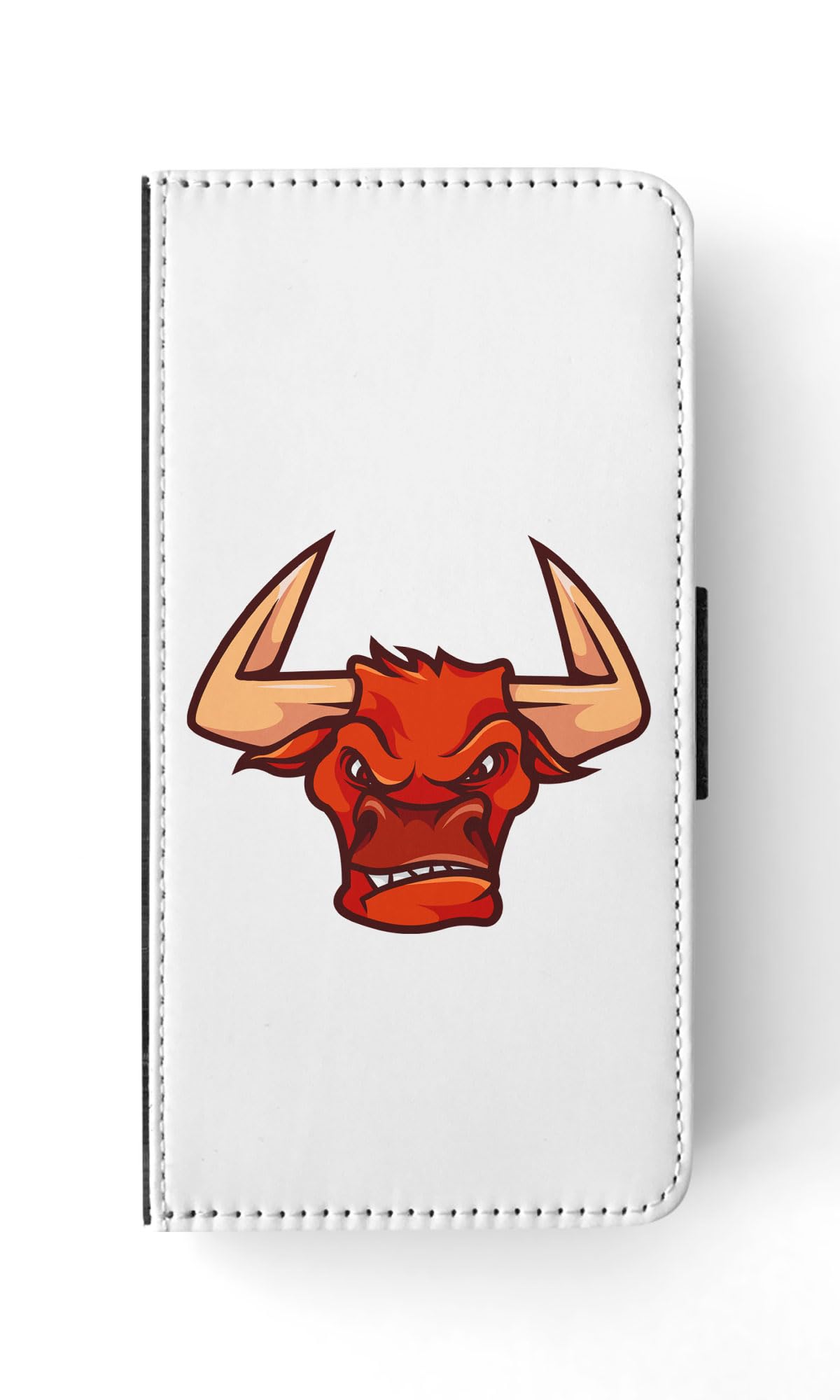 Bison Bull Buffalo Genuine Leather Flip Wallet Phone Case for Apple iPhone 15 - Slim RFID Blocking Card Holder with Magnetic Closure (Perfect for Travel, Business & Everyday Use)