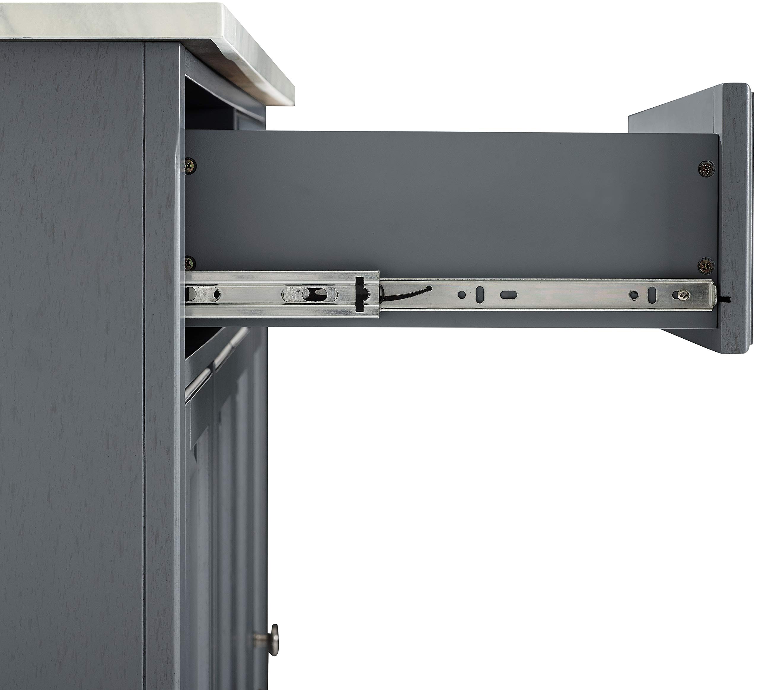 Crosley Avery Kitchen Island with Storage Shelves - Microwave Stand, Coffee Bar Station, Gray - Perfect for Small Kitchens, Breakfast Nooks & Home Bar Setups