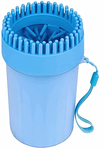 2-in-1 Pet Paw Cleaner & Washer with Silicone Brush - Portable Dog Foot Wash Cup for Cats & Dogs - Perfect for Post-Walk Muddy Paws & Indoor Cleaning