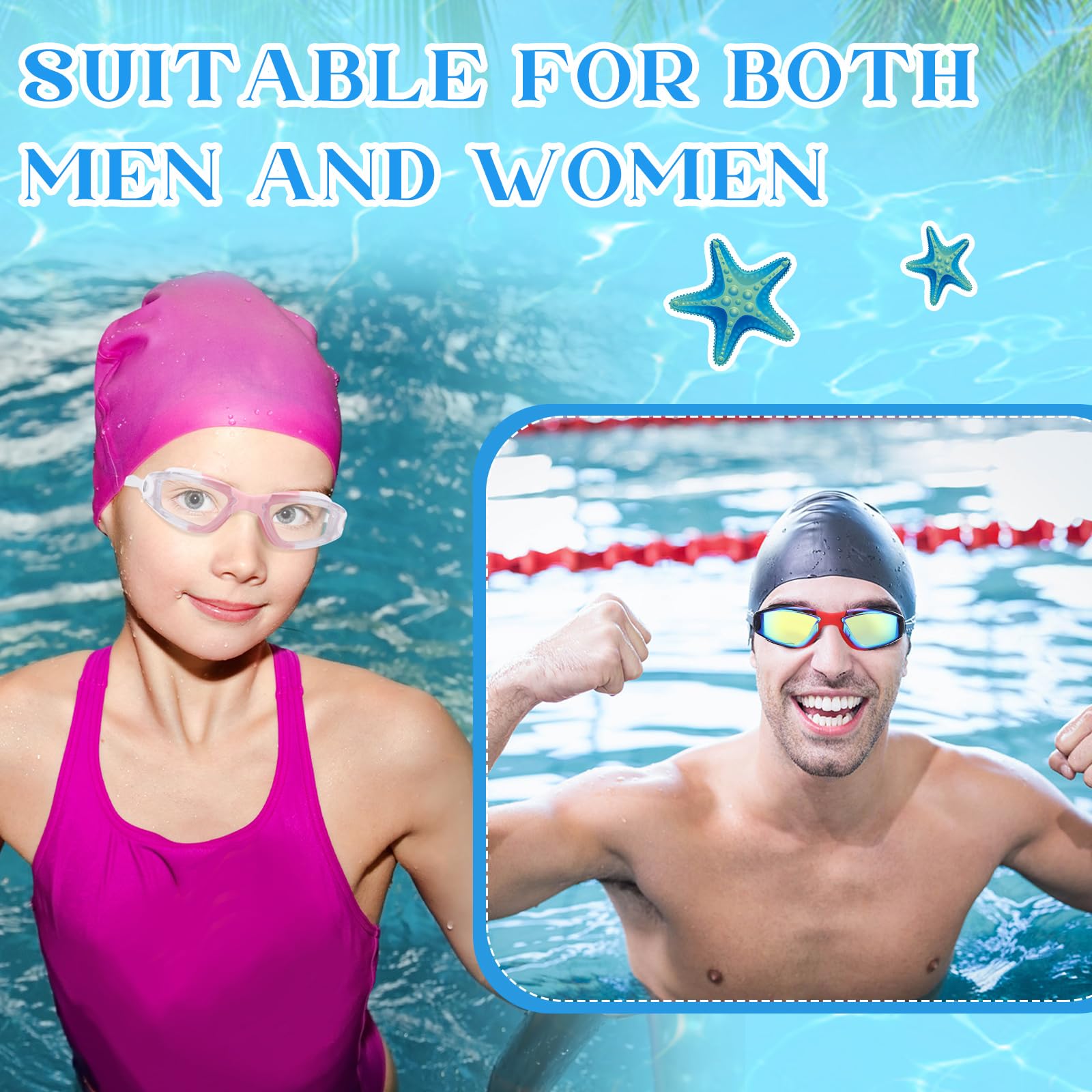 Anti Fog Swim Goggles 10 Pack - No Leaking Waterproof Swimming Goggles for Men, Women & Kids - Comfortable Silicone Swim Glasses for Pool, Beach & Competitive Swimming