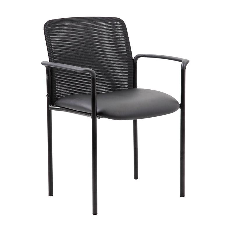 Boss Stackable Mesh Guest Chair B6919 & B6909 - Ergonomic Office Chair with Breathable Mesh Back - Perfect for Conference Rooms, Waiting Areas, and Home Offices