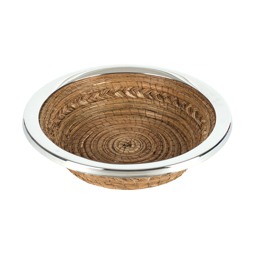 Handwoven Small Braided Pine Needle Angled Basket - Natural Eco-Friendly Storage for Jewelry, Keys & Home Decor | Perfect for Farmhouse, Boho & Rustic Style Decorating