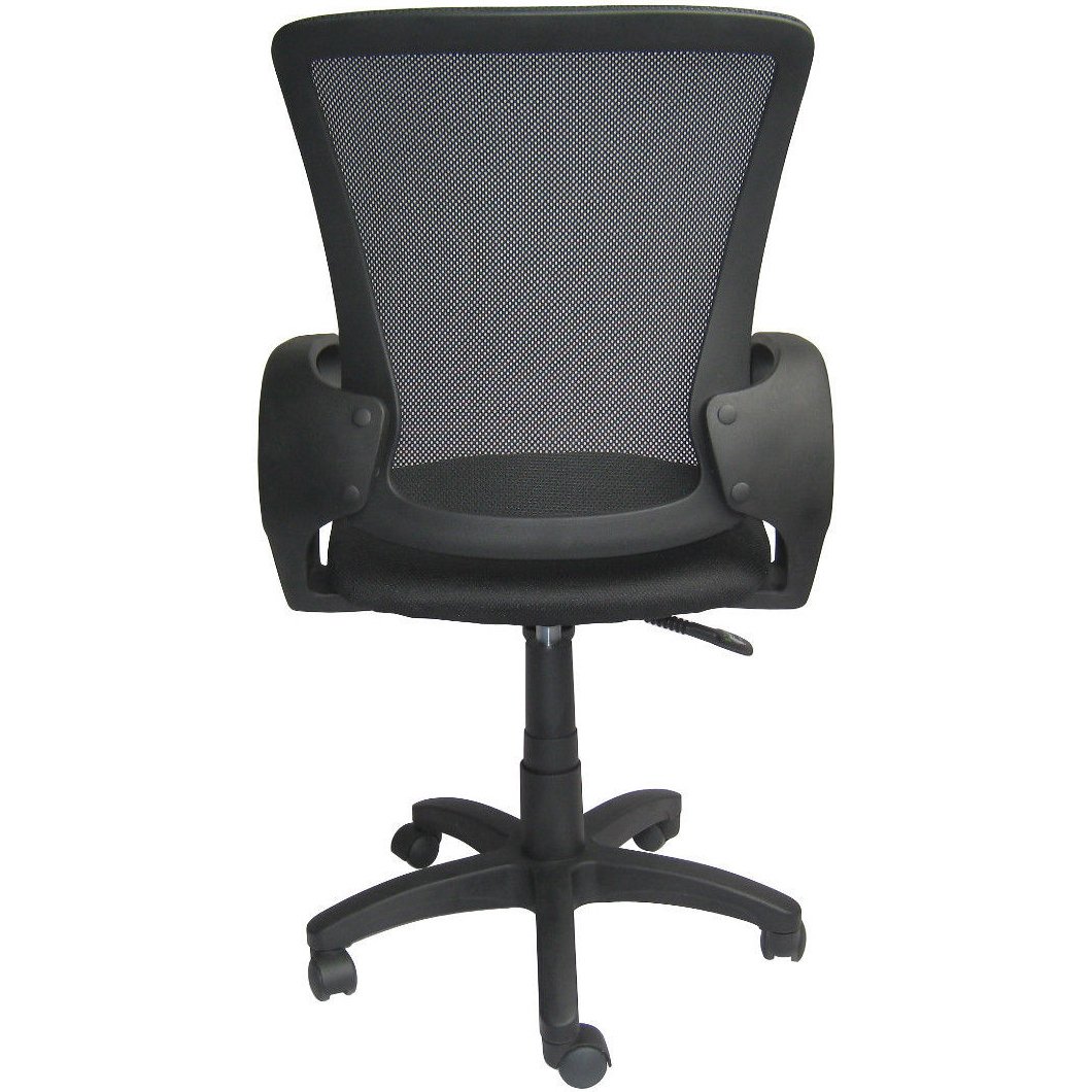 2-Pack Professional Mesh Office Chairs with Adjustable Height, Wheels & Lumbar Support - Ergonomic Mid-Back Task Chairs for Home Office, Conference Room & Workspace - Black Nylon Executive Computer Chairs for Comfortable All-Day Sitting