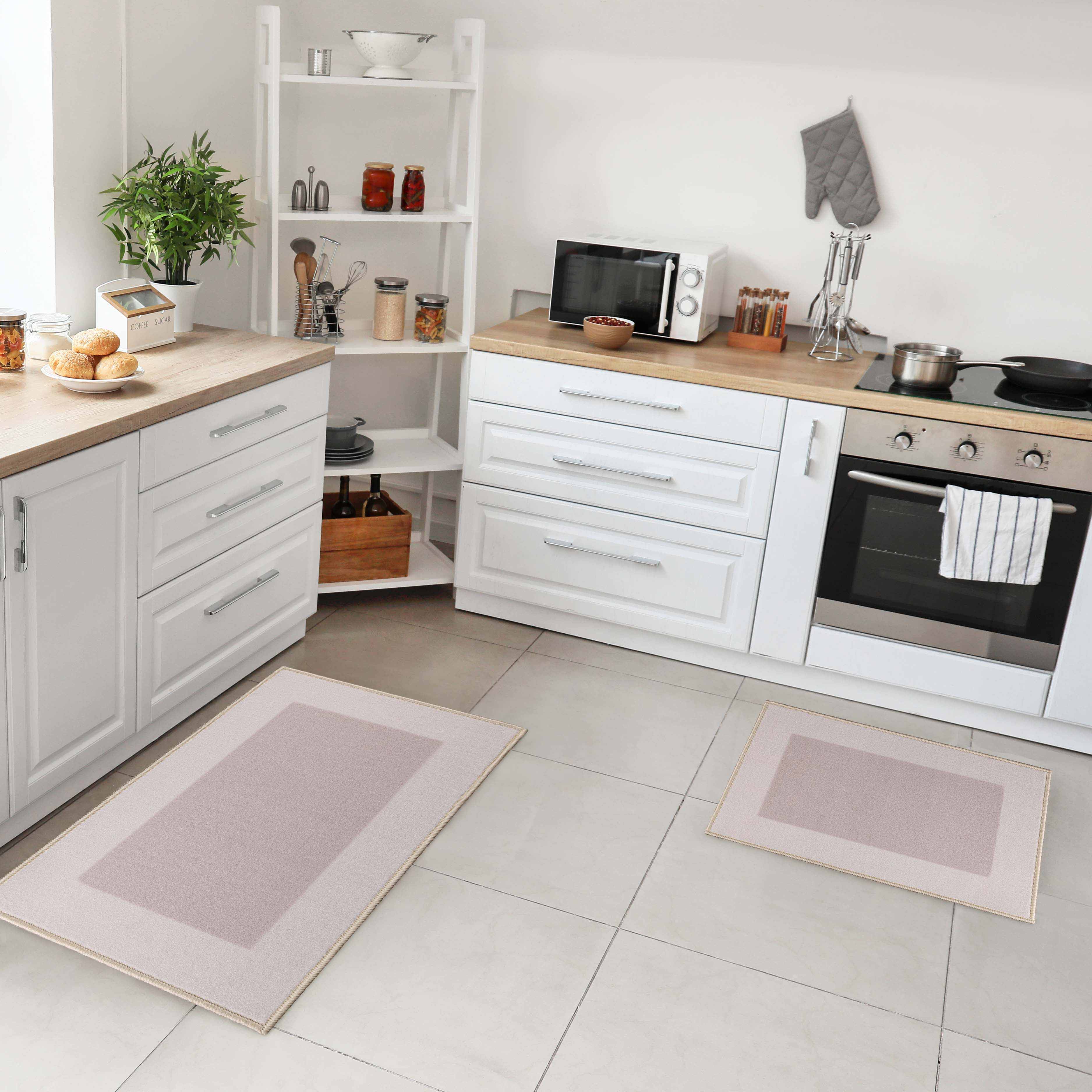 Premium Non-Slip Kitchen Rug Set - Washable Anti-Fatigue Mats for Cooking & Dishwashing - Modern Reno Design for Home, Office & Restaurant Use