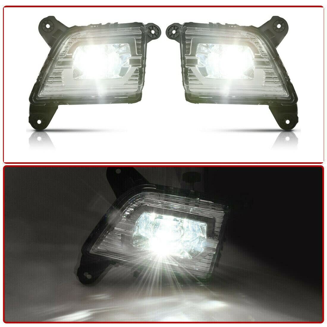HECASA LED Fog Lights for 2019-2021 Chevy Silverado 1500/2500/3500 - Clear Lens with Wiring Harness - Durable Bumper Driving Lamps for Off-Road & Night Driving