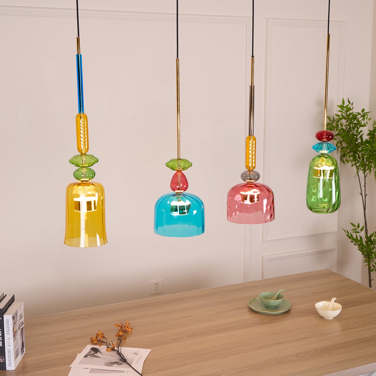 Cambell Pendant Light - Modern Hanging Ceiling Light Fixture for Kitchen Island, Dining Room & Bedroom | Dimmable LED Chandelier with Adjustable Height