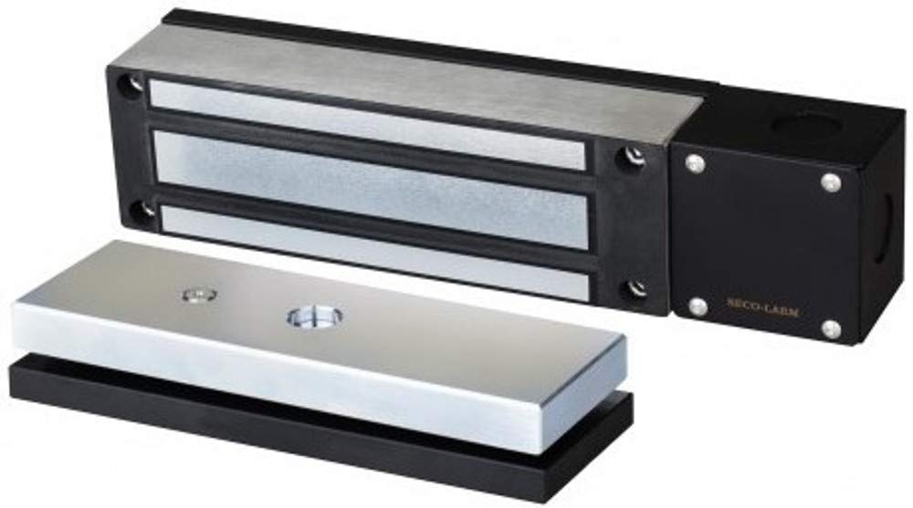 Seco-Larm E-942FC-1K3SQ Heavy Duty 1300 lb Weatherproof Electromagnetic Gate Lock with Brackets - Secure Outdoor Gates, Fences & Access Control Systems
