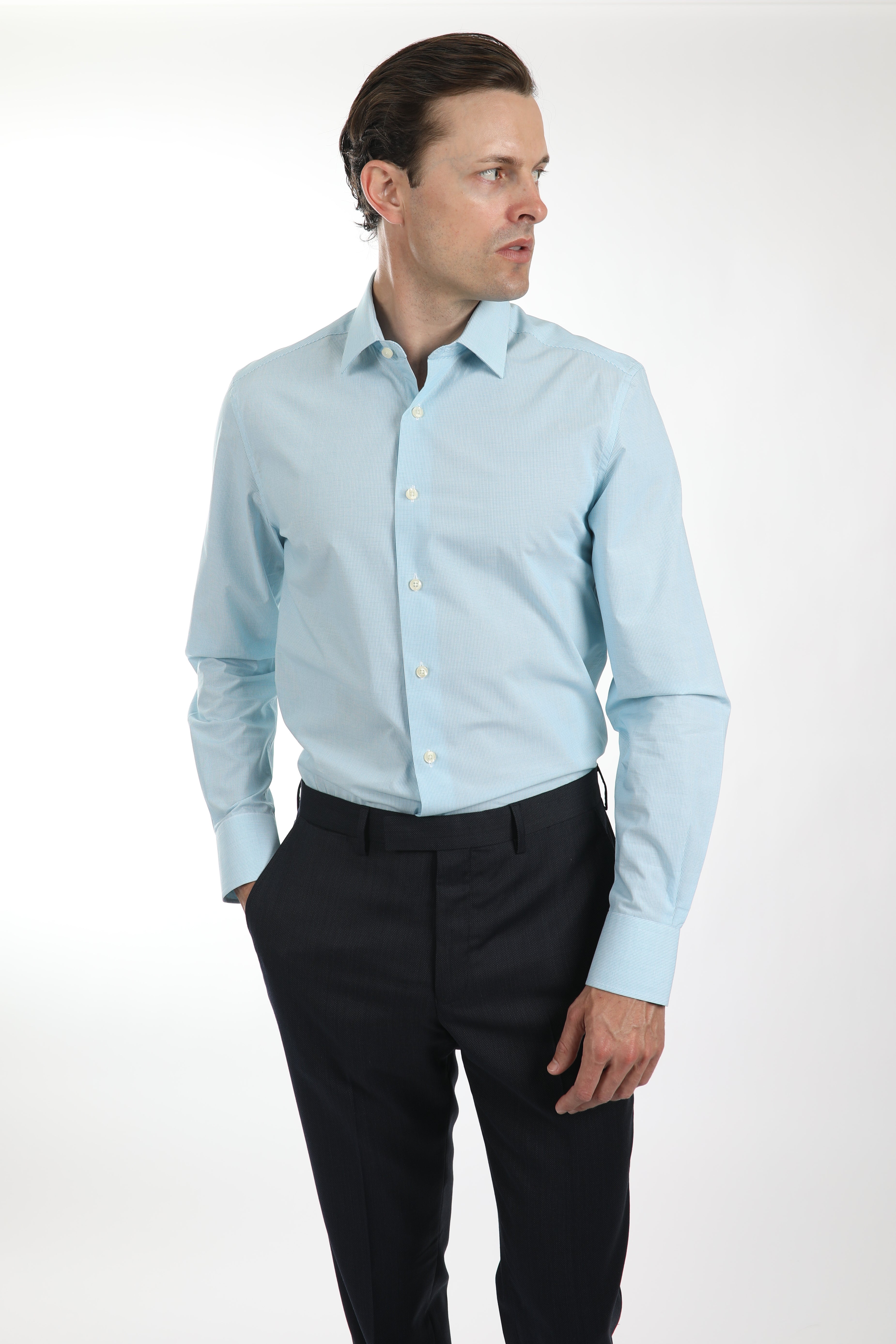 Stylish Teal Check Slim Fit Shirt for Men | Casual & Office Wear | Perfect for Business Meetings, Dates & Weekend Outings
