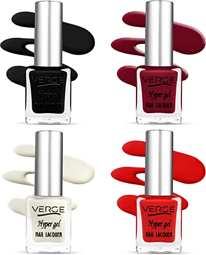 VERGE HYPER GEL 12 FREE FORMULA PRIME NAIL POLISH - Long Lasting 6 Days, No Chipping & No Fading - Non Toxic, Paraben Free Gel Polish with Ultra Luxury Finish - Perfect for Manicures, Pedicures, Nail Art & Special Occasions