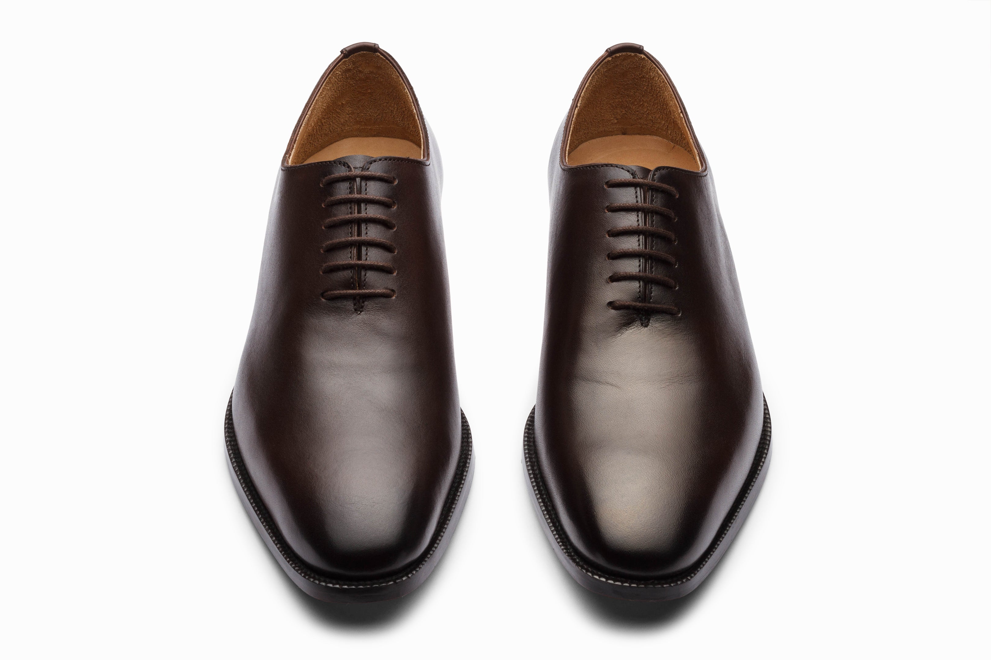 Premium Plain Wholecut Oxford Dress Shoes for Men - Classic Dark Brown Leather Formal Shoes for Business, Office & Wedding Occasions