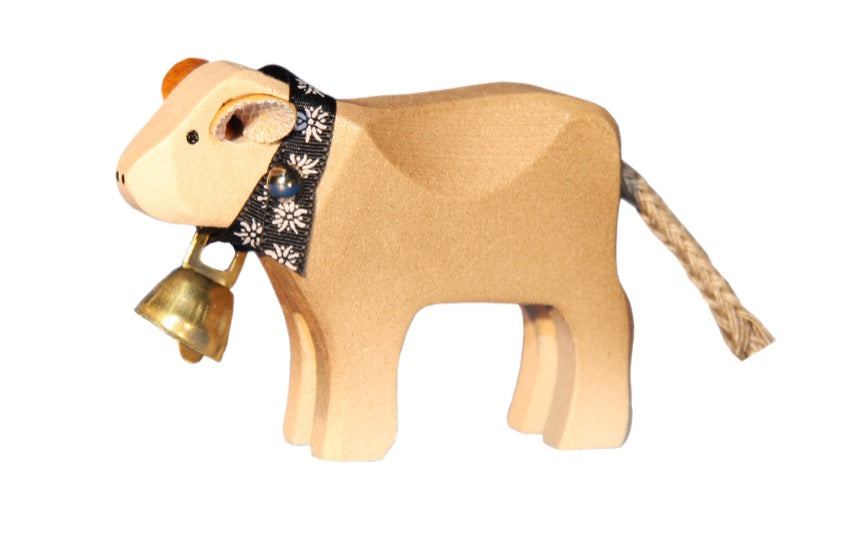 Marc Trauffer Traditional Swiss Cow Figurine - Handmade Wooden Decor for Home & Office - Perfect for Farmhouse, Alpine, and Swiss-Themed Decorations