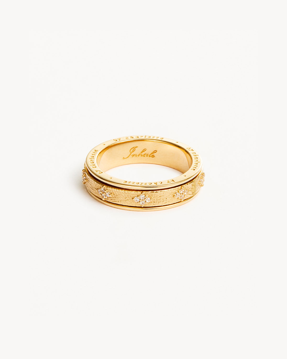 14K Solid Gold Spinning Meditation Ring with Lab-Grown Diamond - Perfect for Yoga, Mindfulness & Stress Relief