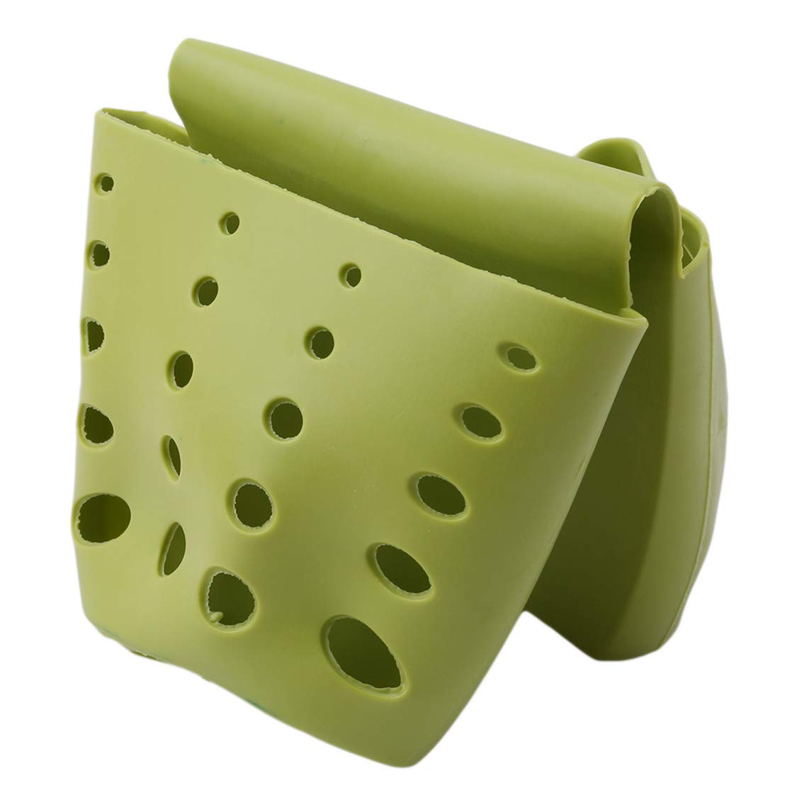 Idiytip Double Sink Caddy Organizer - Saddle Style Kitchen Storage Rack with Sponge Holder (Green) - Perfect for Under Sink Organization & Kitchen Tool Storage