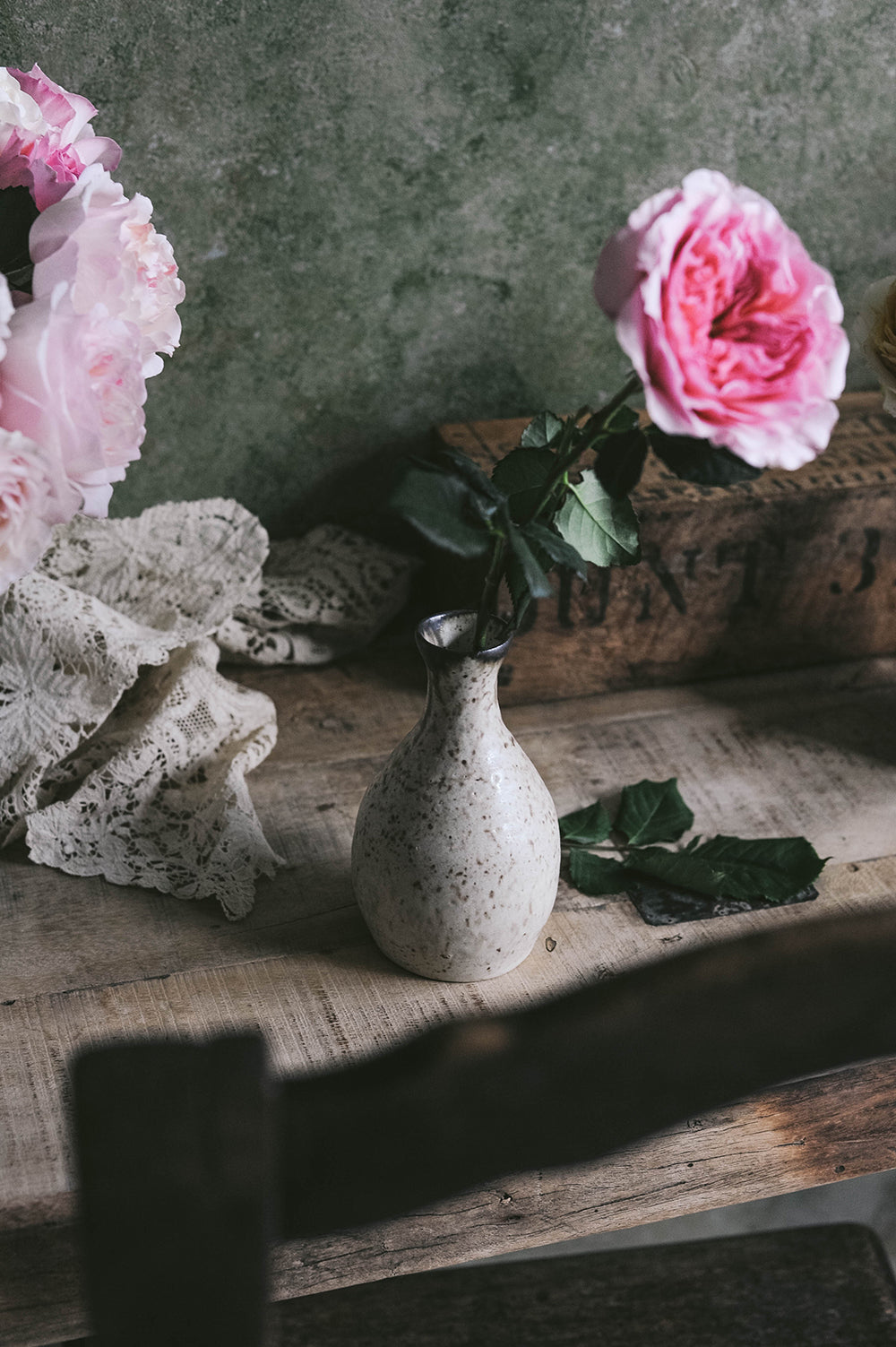 Handmade Brown Stoneware Bud Vase - Small Ceramic Flower Vase for Home Decor, Wedding Centerpieces & Tabletop Arrangements