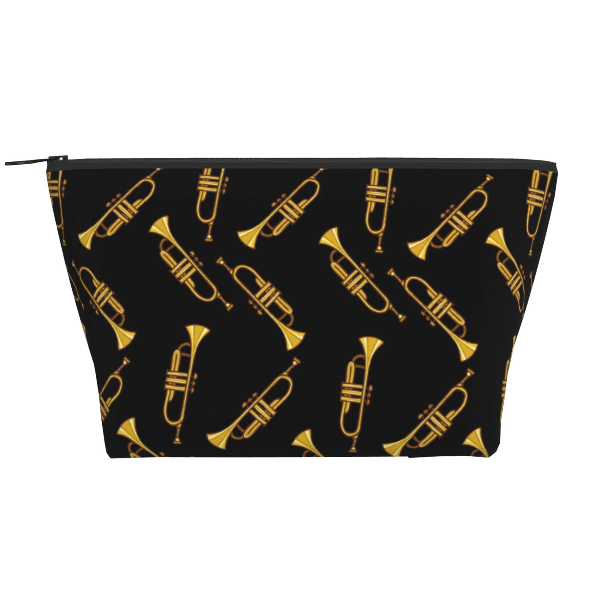 Vintage Black Zippered Makeup Travel Cosmetic Bag - Lightweight Portable Toiletry Pouch for Teens & Adults - Perfect for Makeup, Cosmetics, Pencils & Cash - Ideal Gift for Boys, Girls, Travel & Daily Use
