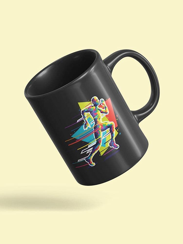 Abstract Running Man Silhouette Coffee Mug - Unisex Ceramic Cup for Runners & Athletes - Perfect for Morning Coffee, Office Use & Sports Enthusiast Gifts