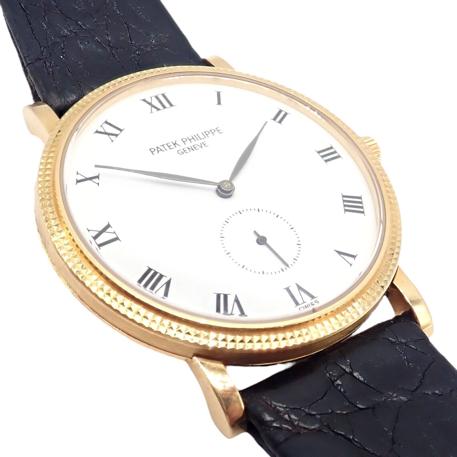 Patek Philippe Calatrava 18k Yellow Gold Men's Watch with Roman Dial - Manual Wind Luxury Dress Watch for Formal Events & Business Occasions