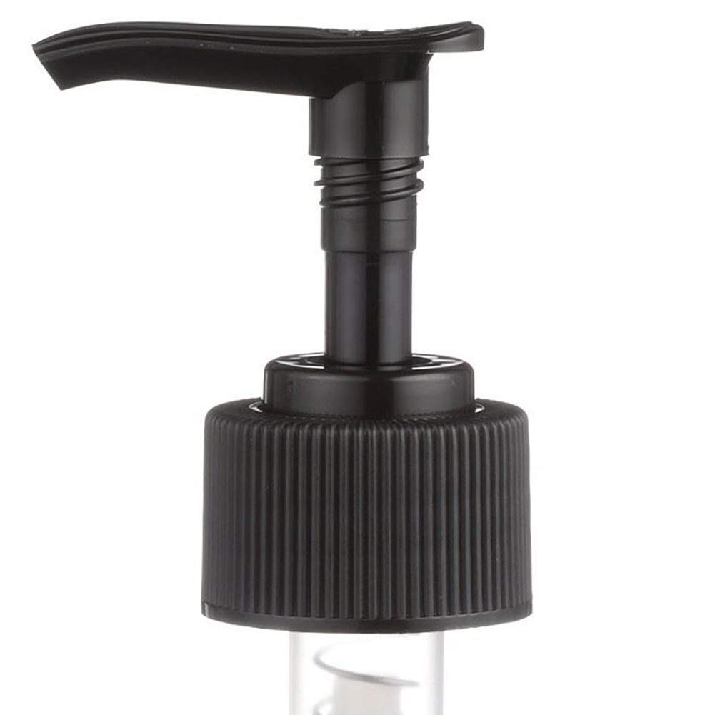 8oz Bullet Round Massage Oil Bottle with Saddle Pump - Black (1 Pack) - Perfect for Professional Massage Therapy, Spa Treatments & Relaxation at Home