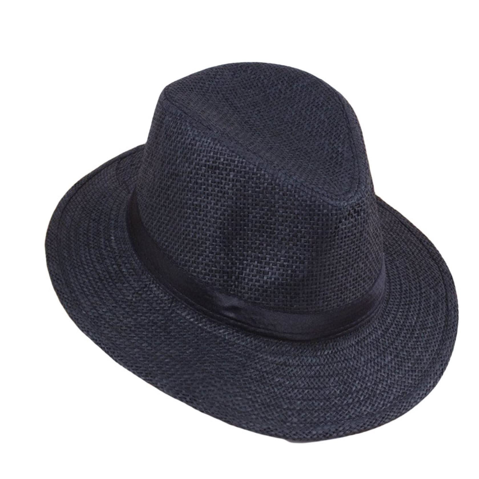 Stylish Wide Brim Straw Panama Hat for Men - Summer Beach Sun Hat with Black Ribbon - Perfect for Vacations, Outdoor Activities & Fashion Accessories