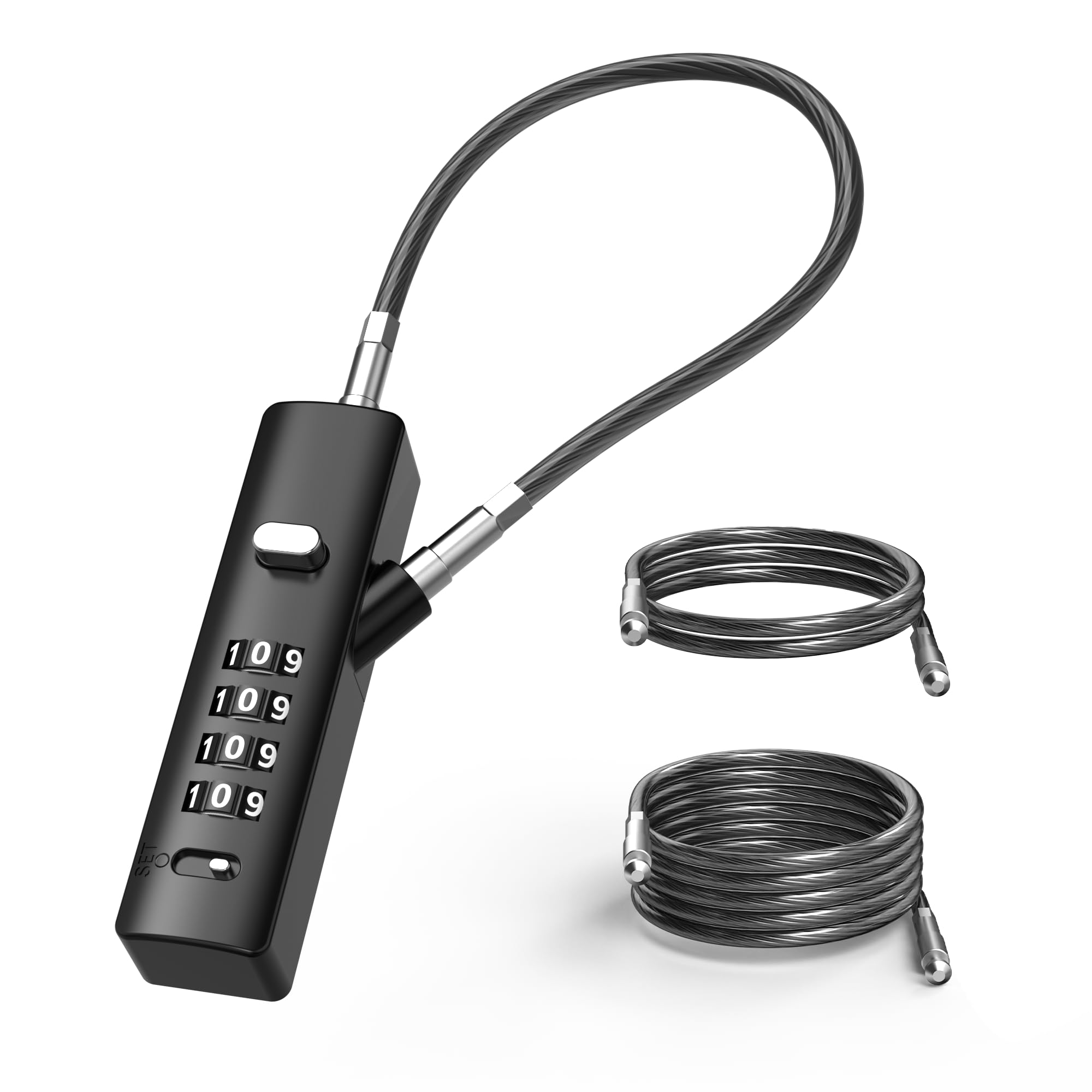 Secure Cable Luggage Lock with 3 Adjustable Steel Cables (9