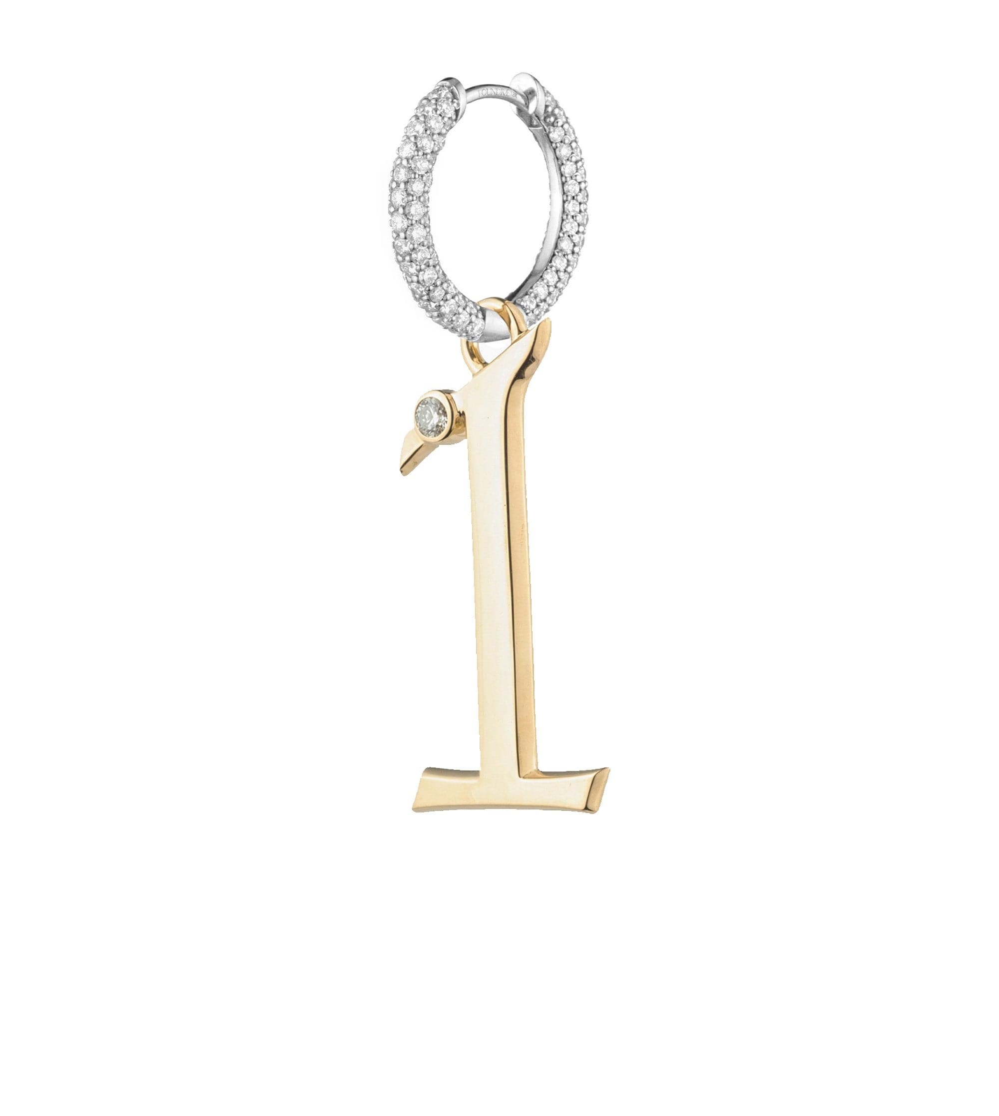 Engravable Number 1 Oversized Small Pave Chubby Hoop Earrings - Perfect for Birthdays, Anniversaries & Special Occasions