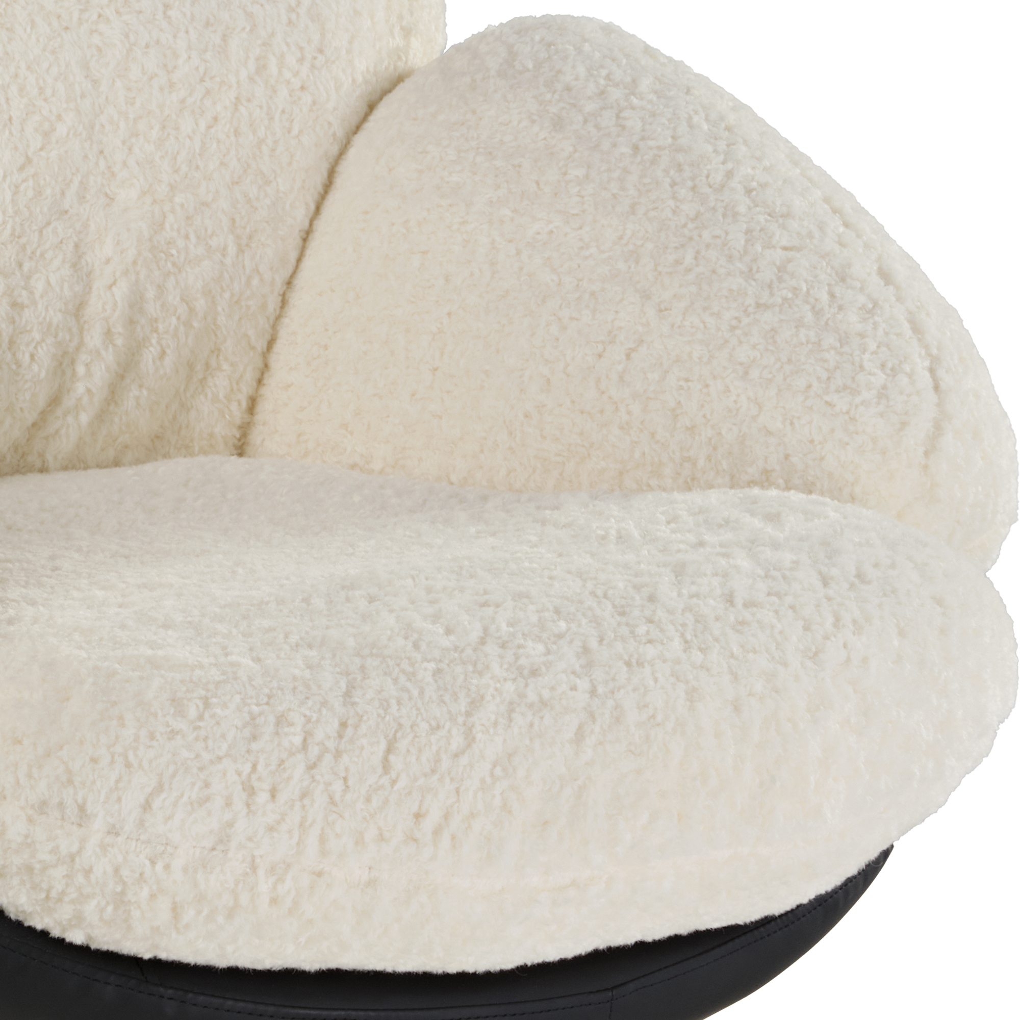 Modern Swivel Lounge Chair - White Comfy Accent Chair for Living Room, Bedroom & Office - Cara Contemporary Design with 360° Rotation