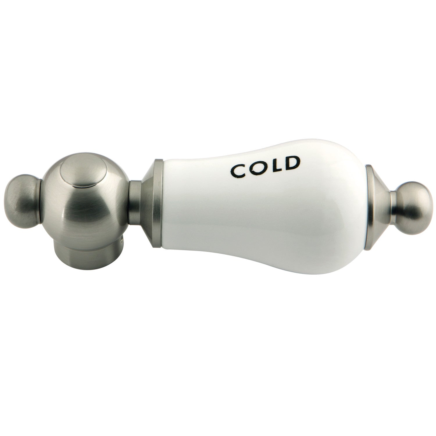 Vintage Style Porcelain Lever Handle Faucet for Cold Water - Brushed Nickel Finish - Perfect for Bathroom Sink, Kitchen, and Laundry Room