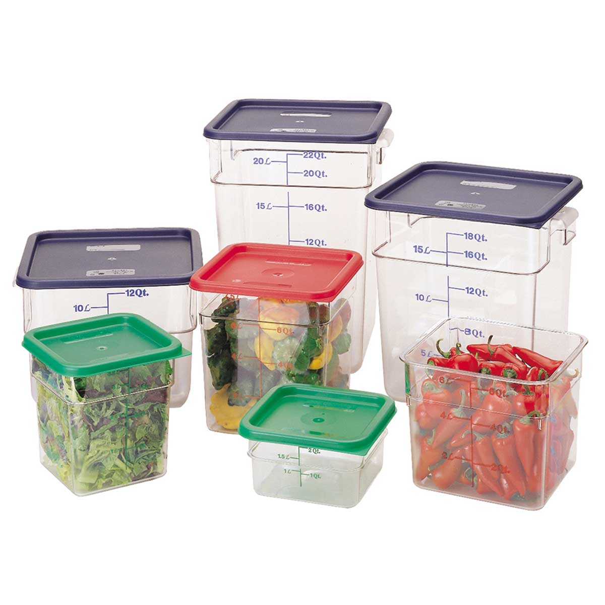 Cambro 2SFSCW135 CamSquare 2 Qt Clear Food Storage Container - BPA-Free Plastic Meal Prep Container for Kitchen, Restaurant & Catering - Perfect for Storing Leftovers, Meal Prepping & Bulk Food Organization