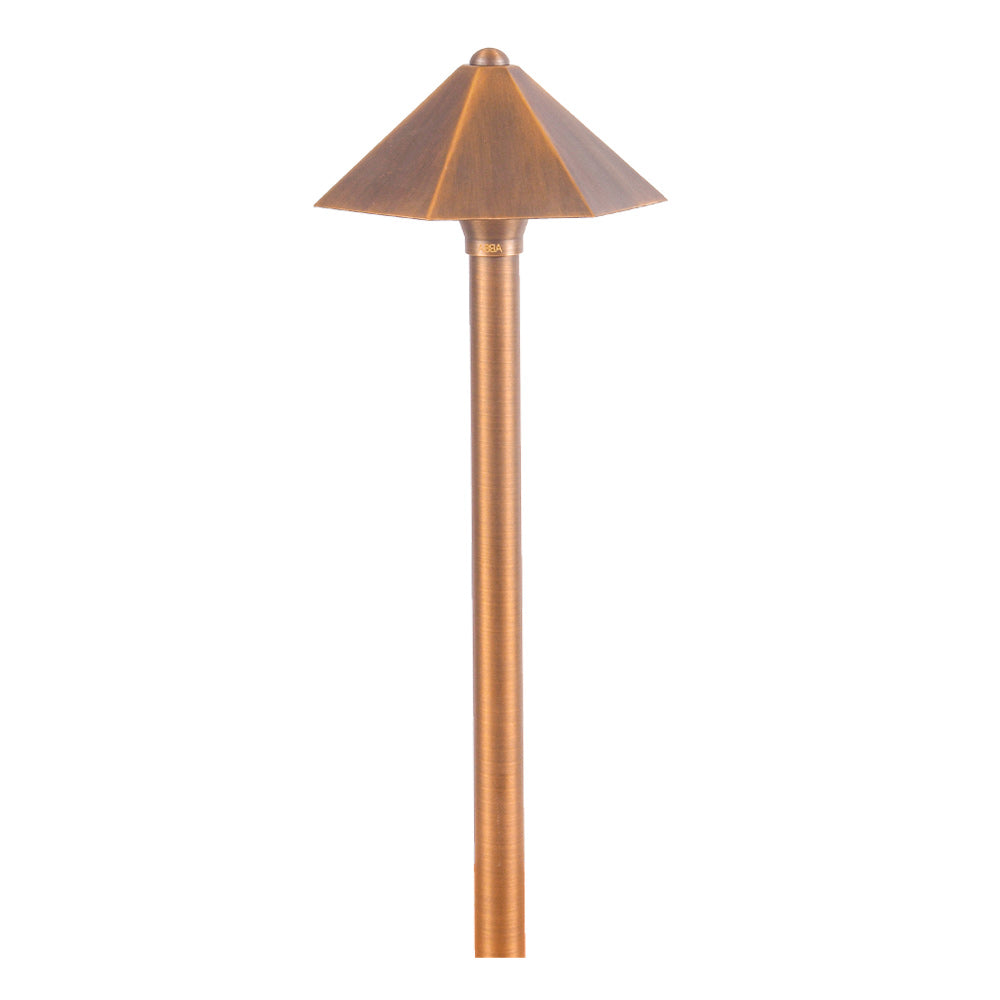 Antique Brass LED Path Light - Outdoor Garden Lighting, Natural Brass Finish for Walkways, Driveways & Landscaping