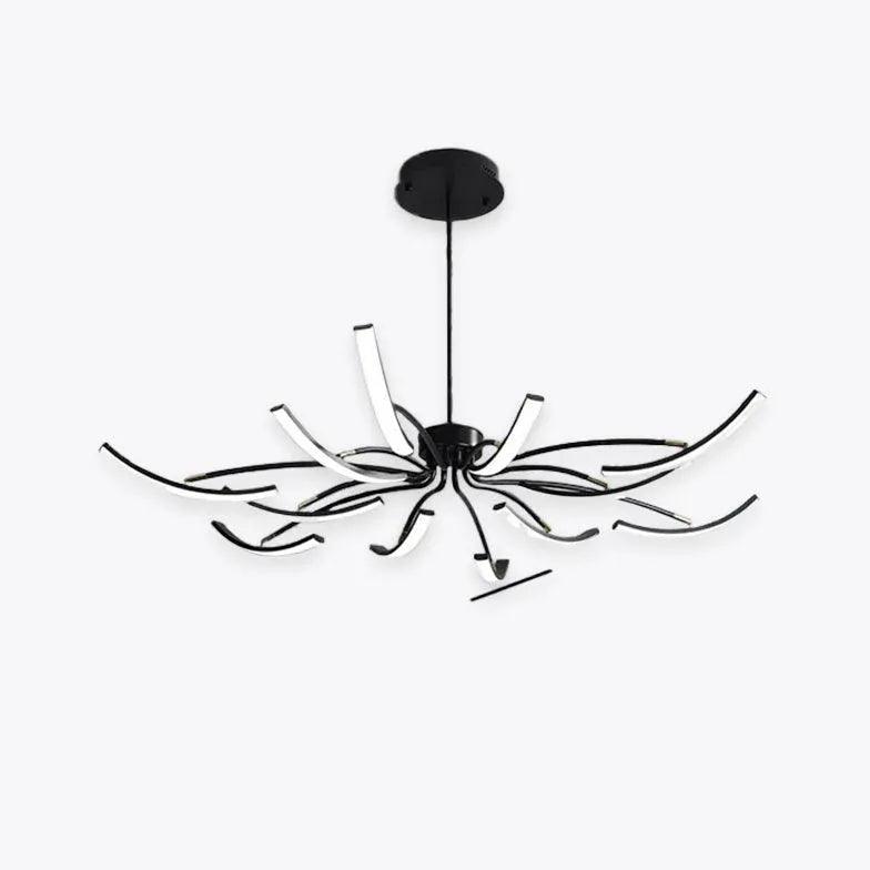 Modern Wave Shaped Pendant Light with Adjustable Arm - Elegant Hanging Lamp for Living Room, Bedroom, or Dining Area Lighting