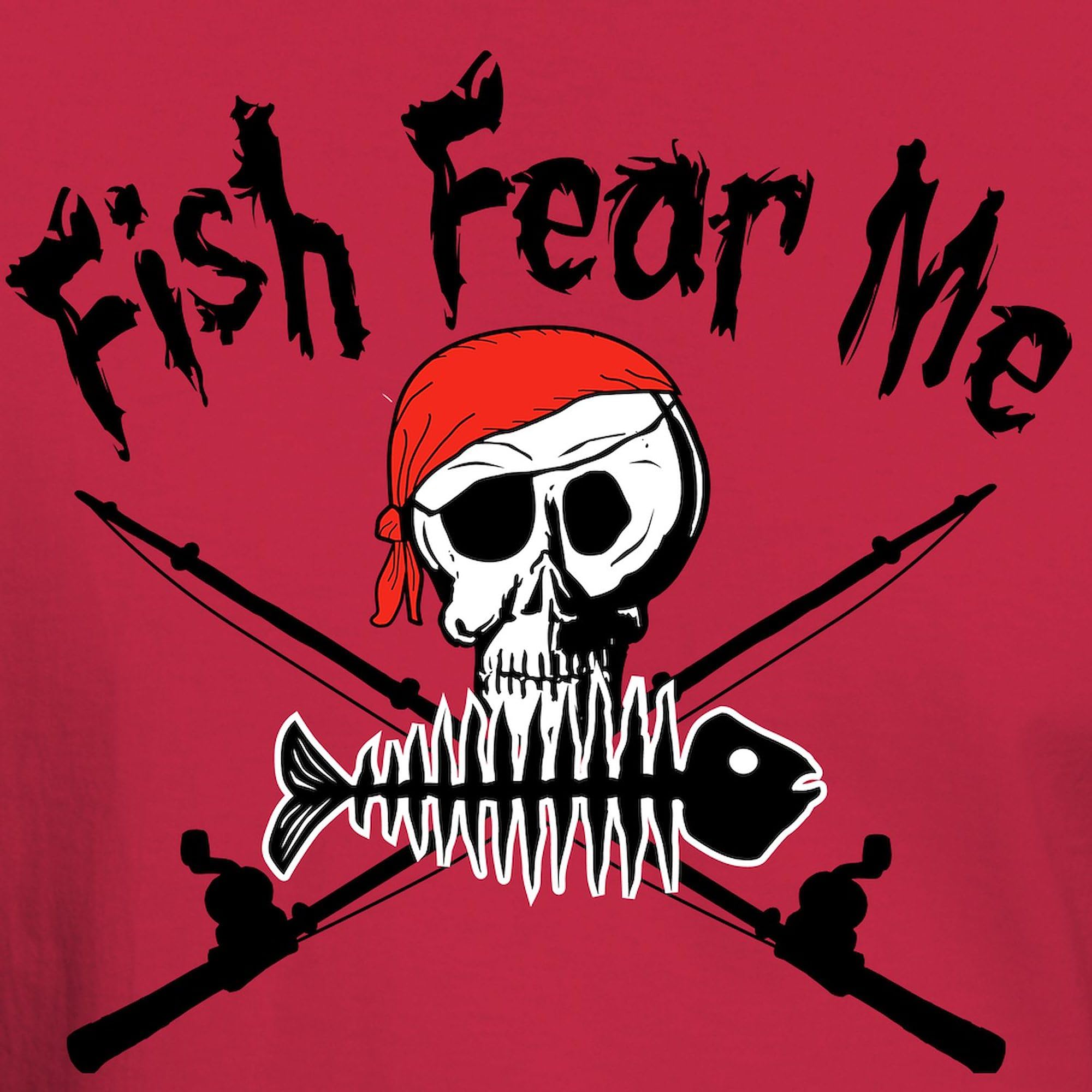 Fish Fear Me Dark T-Shirt for Men - 100% Cotton Classic Graphic Tee - Perfect for Fishing, Outdoor Activities & Casual Wear