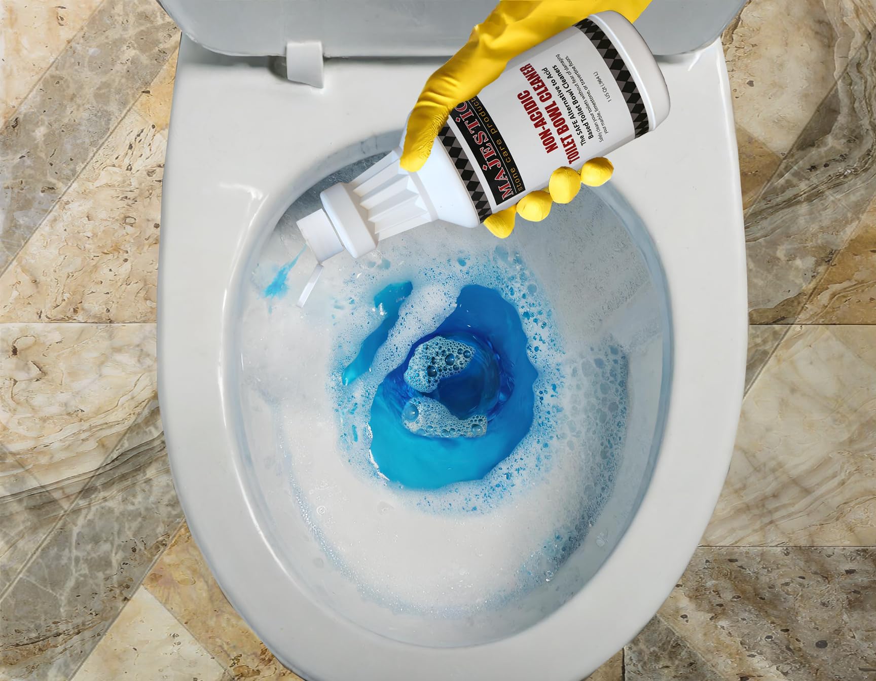 Majestic Non-Acidic Toilet Bowl Cleaner - 32oz Safe & Effective Bathroom Cleaning Solution for Stains, Odors & Germs - Ideal for Homes, Hotels & Commercial Use