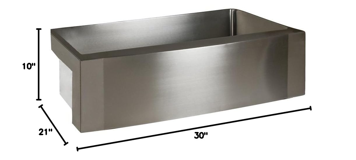 Bremen 30-Inch Single Bowl Stainless Steel Apron-Front Farmhouse Kitchen Sink - Perfect for Modern Farmhouse, Rustic, and Traditional Kitchen Remodels