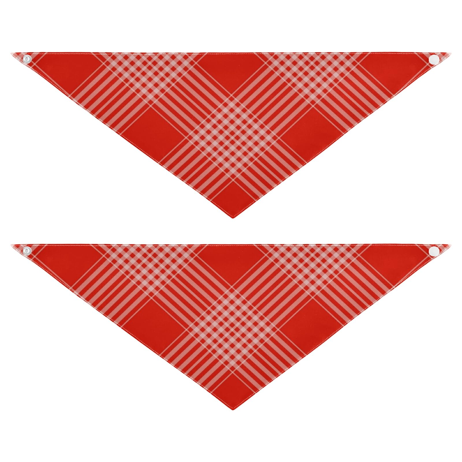 2 Pack Soft Breathable Dog Bandanas - Checkered Milk Silk Pet Scarf with Snap Button, Triangle Bibs & Kerchief Set | Perfect for Holidays, Parties & Everyday Pet Accessories