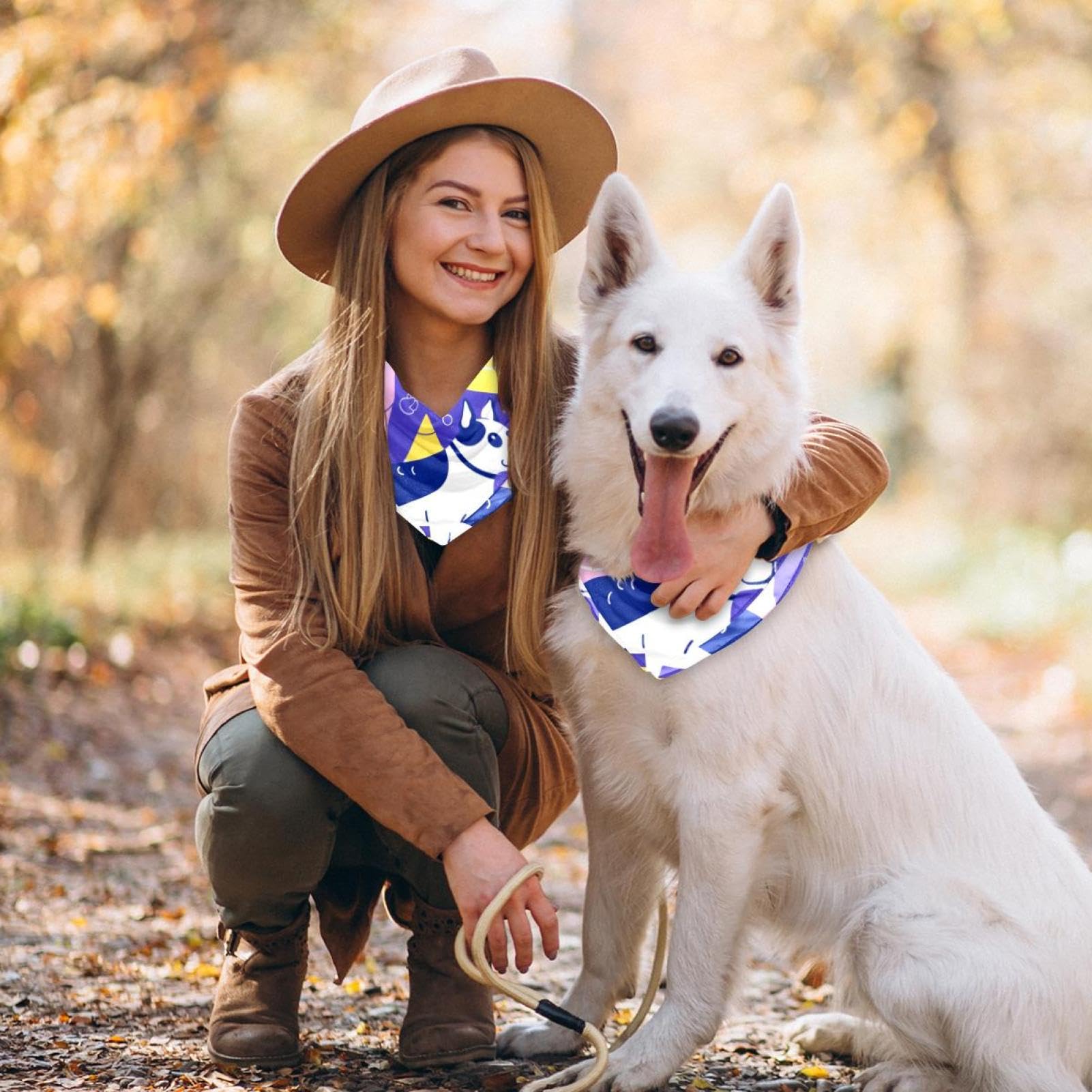 2-Pack Dog Bandanas for Small & Large Dogs - Cute Bone Print Pet Bandana Scarf - Comfortable & Adjustable Dog Accessories for Daily Wear, Grooming, or Special Occasions