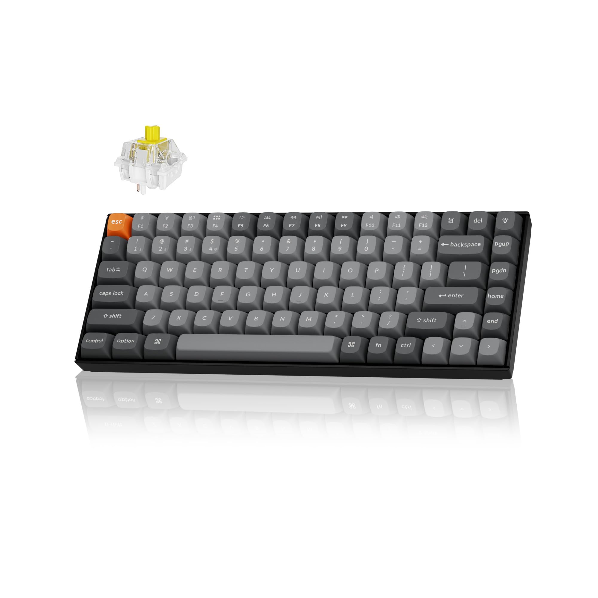 Keychron K2 Max Wireless Mechanical Keyboard - QMK/VIA Programmable, 2.4GHz & Bluetooth, 75% Compact Layout with RGB Backlight, Banana Switch (Black) - Compatible with Mac/Windows/Linux - Perfect for Gaming, Coding & Office Work