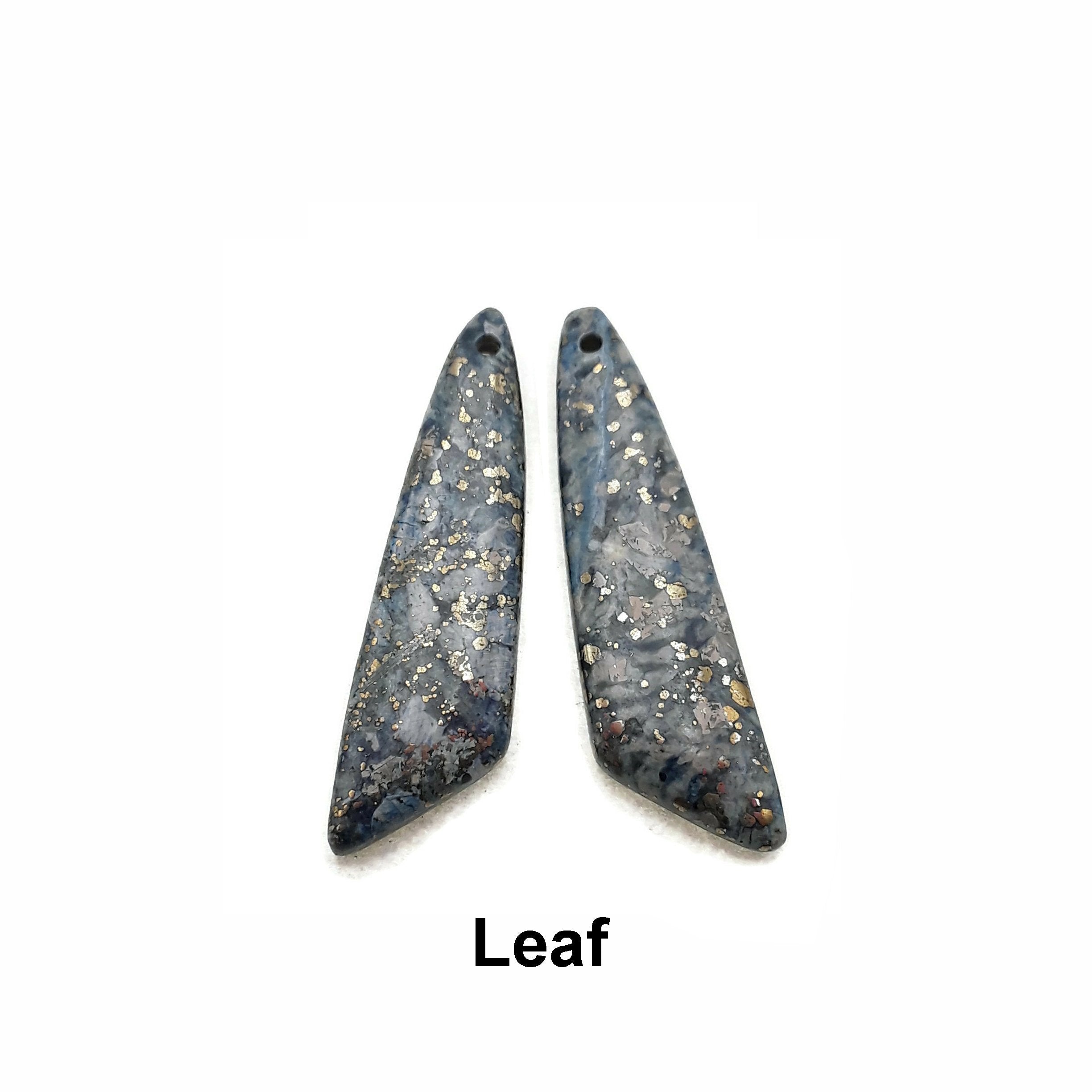 Natural Dark Blue Sea Sediment Jasper Earrings with Pyrite Inclusions - Handmade Gemstone Jewelry Pair for Women - Perfect for Boho Style, Beach Wedding & Everyday Wear