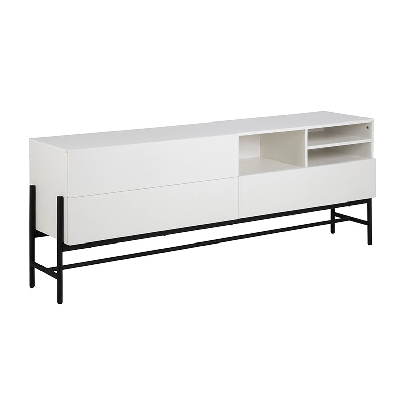 Modern MOGEN Sideboard Buffet Cabinet 185cm - White & Black Finish for Dining Room Storage & Living Room Organization