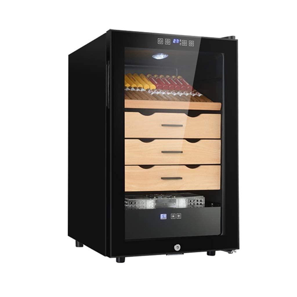 FMOGG Premium Cigar Humidor Cabinet with Temperature Control - Dual Use as Wine Cellar & Tea Storage Box for Home, Office, and Lounge (12-18 Cigar Capacity)