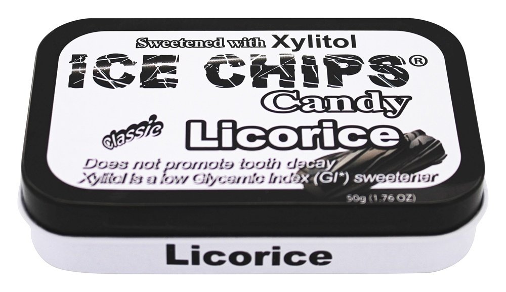 ICE CHIPS Candy Licorice - 1.76 Ounce Single Pack | Natural Flavored Hard Candy for Office Snacks, Movie Nights & Travel Treats