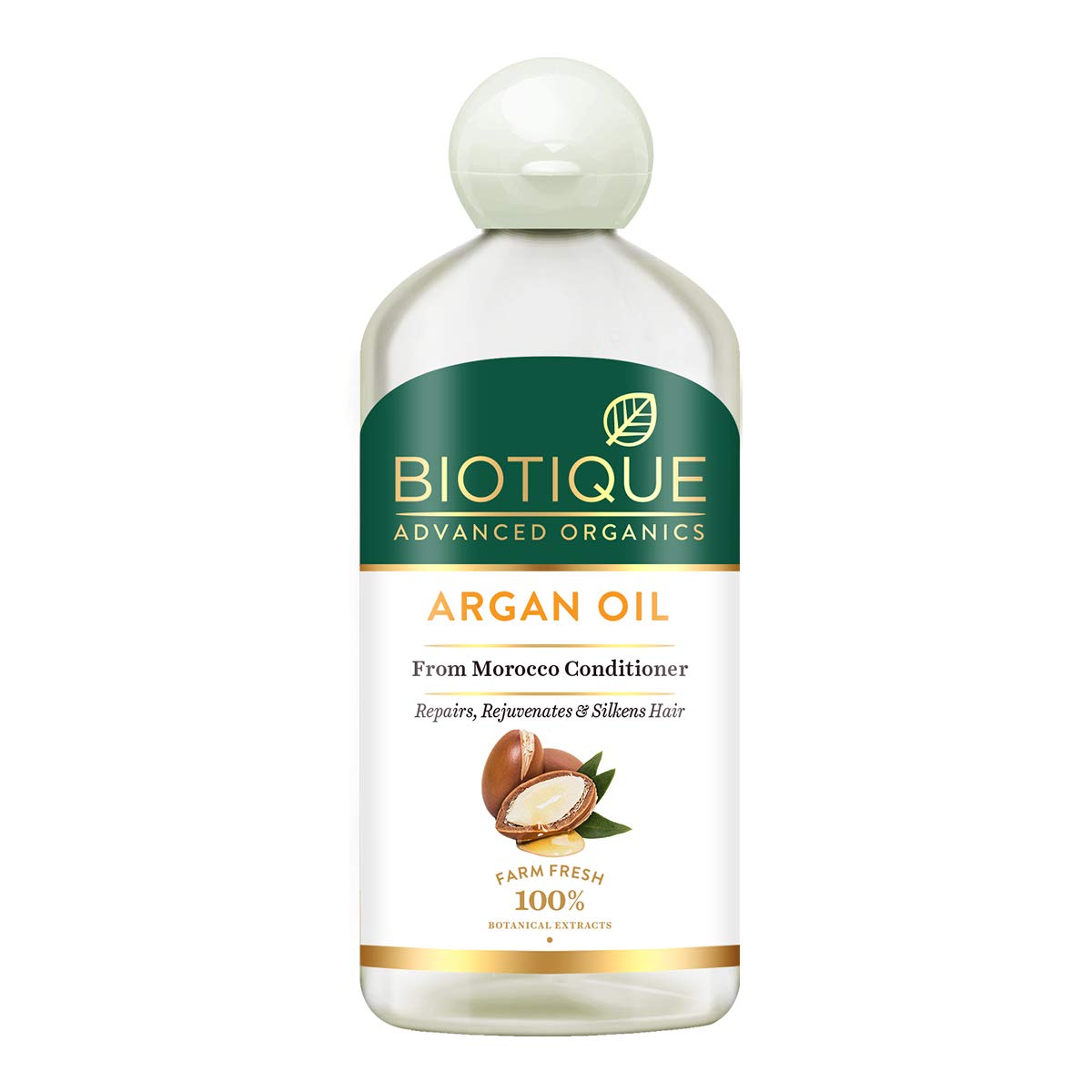 Biotique Argan Oil Hair Conditioner 300ml - Moroccan Oil for Damaged Hair Repair, Rejuvenation & Silkening | 1 Count | Perfect for Dry, Frizzy & Color-Treated Hair at Home or Salon