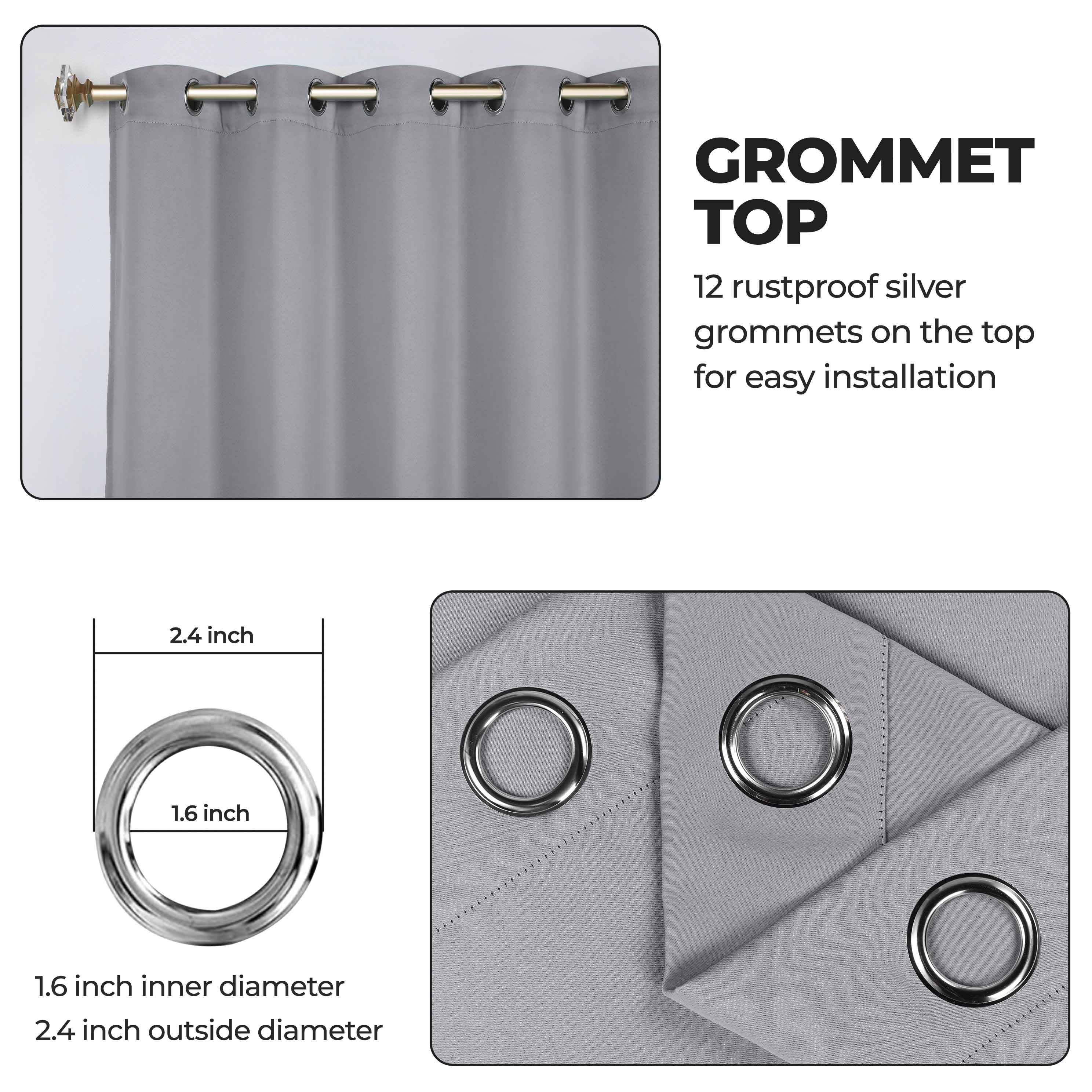 Classic Modern Solid Blackout Curtain Panels - Set of 2 for Bedroom & Living Room - Light Blocking Thermal Insulated Window Drapes for Home Decor