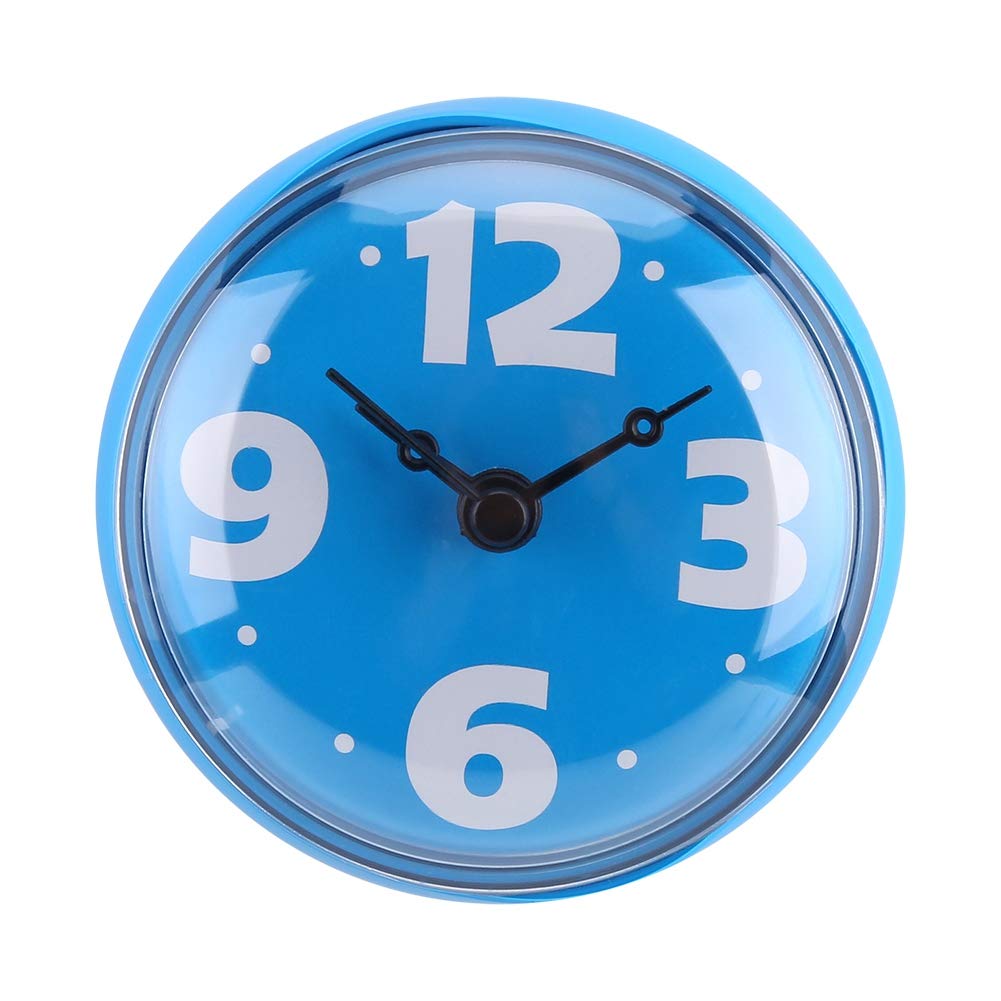 Waterproof Shower Clock with Suction Cup - Blue for Bathroom & Kitchen