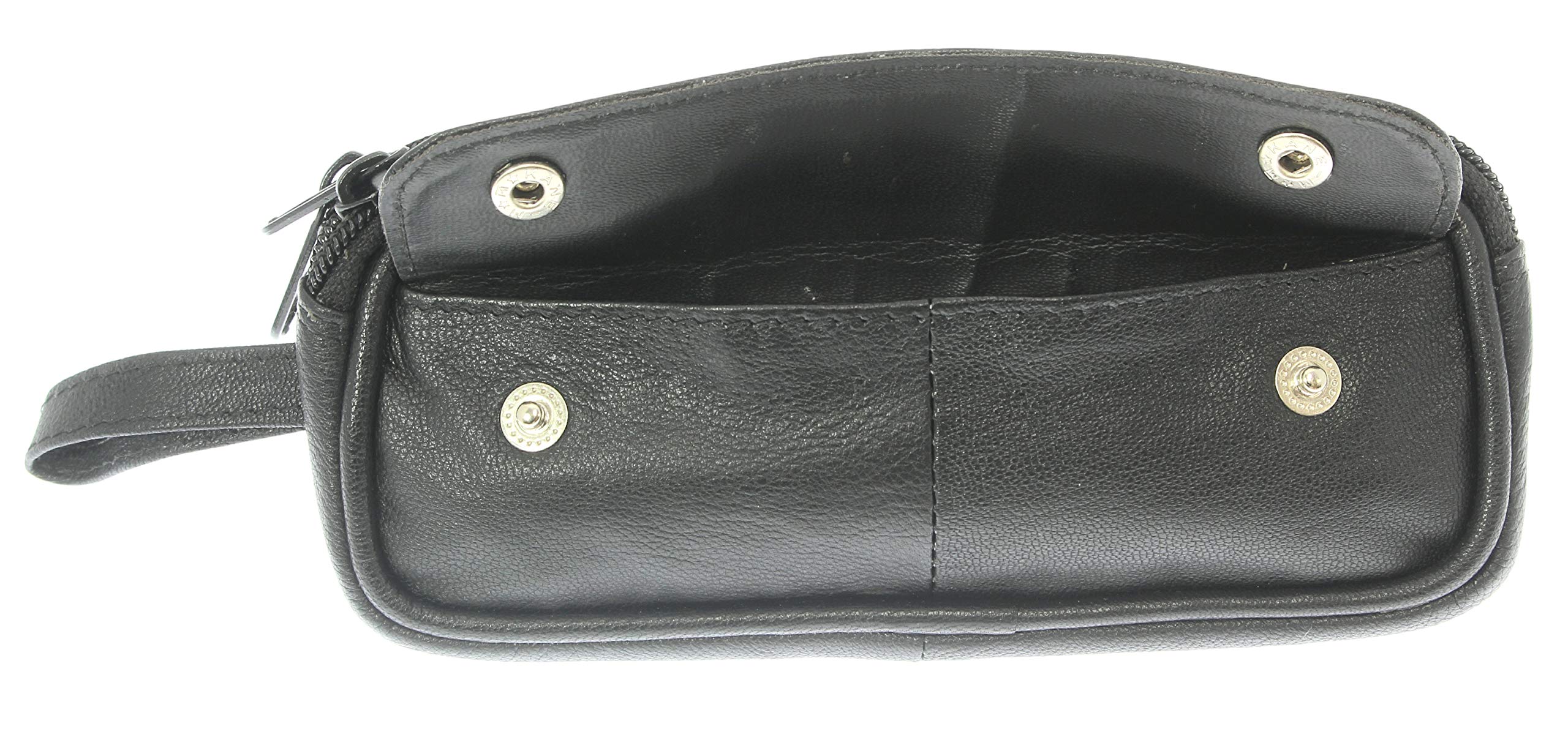 Premium Soft Goat Leather Eyeglass Case with Belt Loops & Key Ring - Black/Red/Pink/Purple Colors - Perfect for Travel, Work & Everyday Use