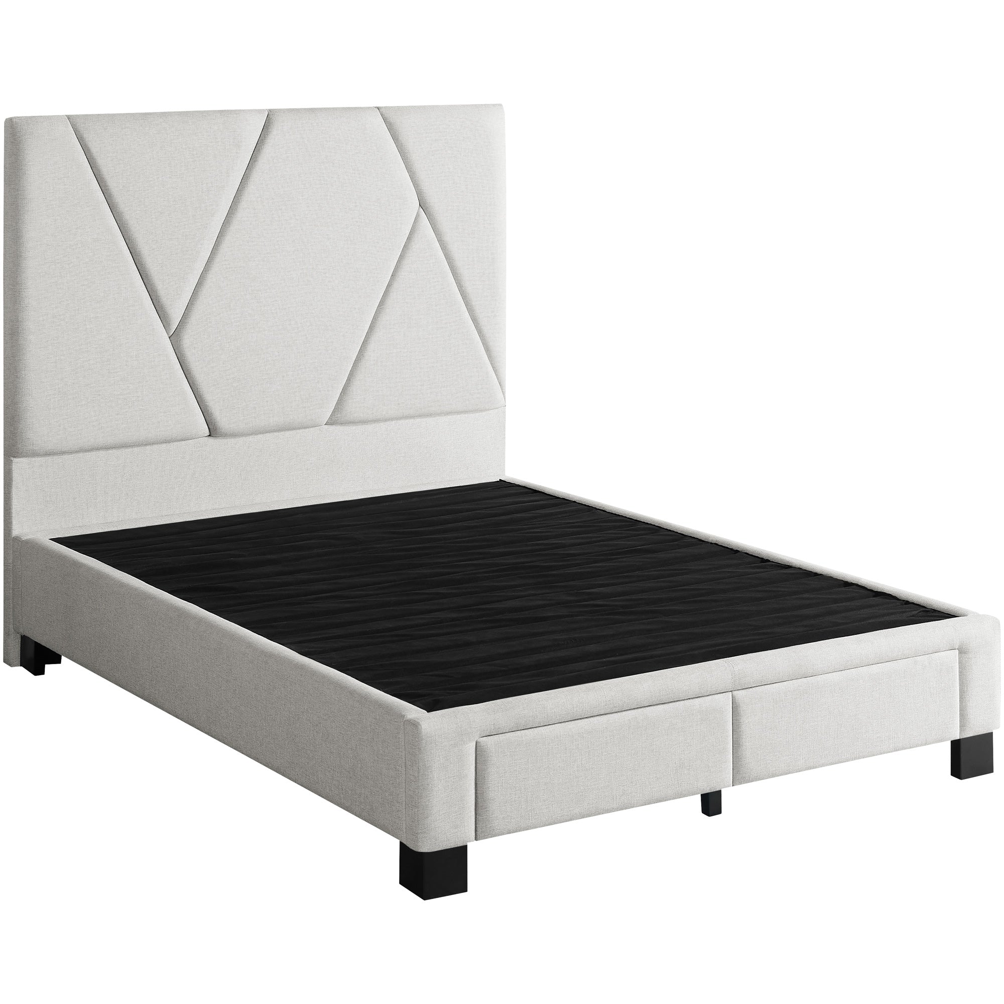 Modern Storage Bed with Underbed Drawers - Space-Saving Platform Bed Frame for Small Rooms - Perfect for Apartments, Dorms & Guest Rooms